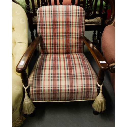 354 - NEAT LOW ELBOW CHAIR 60W X 61D X 34H (SEAT), 74H (BACK) CM