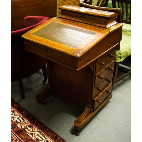 373 - EDWARDIAN INLAID DAVENPORT AF