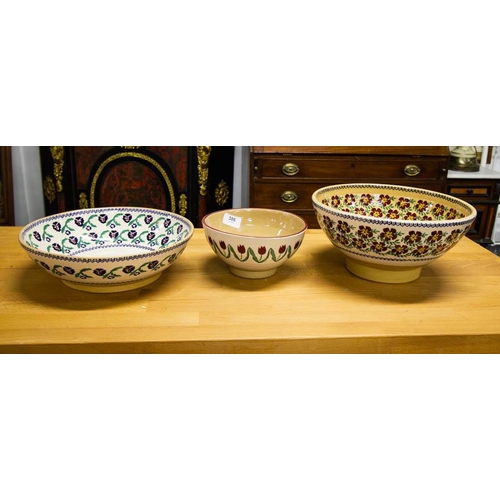 386 - 3 MOSSE POTTERY BOWLS