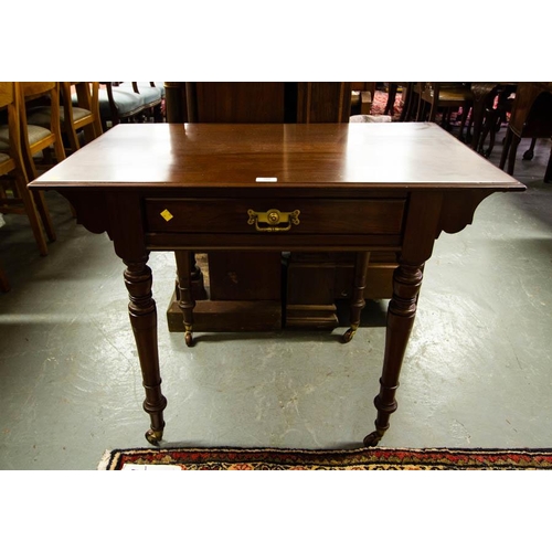 388 - QUALITY MAHOGANY SIDE TABLE WITH DRAWER 92 X 53CM