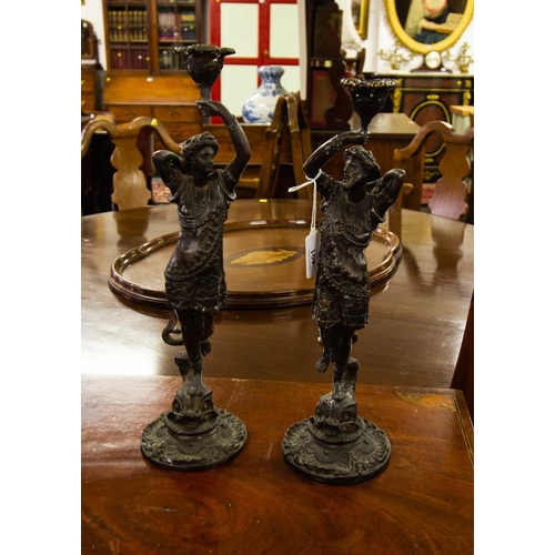 401 - PAIR OF FIGURAL CANDLE HOLDERS