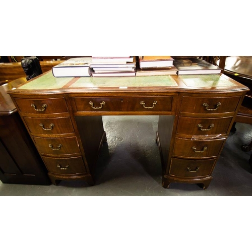 420 - LEATHER TOP PEDESTAL DESK - AF