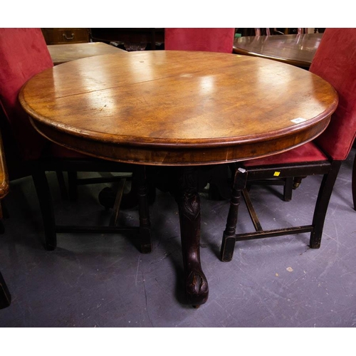 428 - VICTORIAN MAHOGANY ROUND TABLE ON POD 108W CM