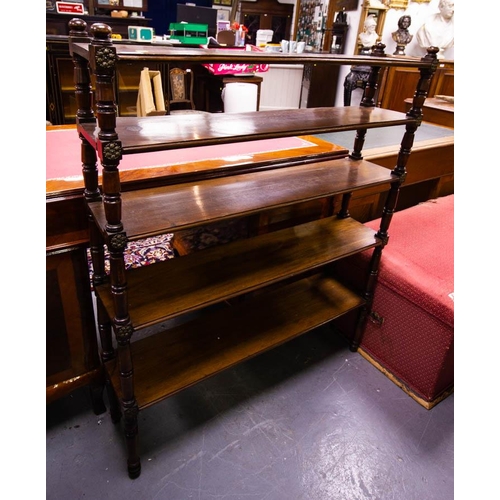 434 - NEAT ANTIQUE MAHOGANY OPEN BOOKSHELF 100 W X 23 D  X 122 CM HIGH