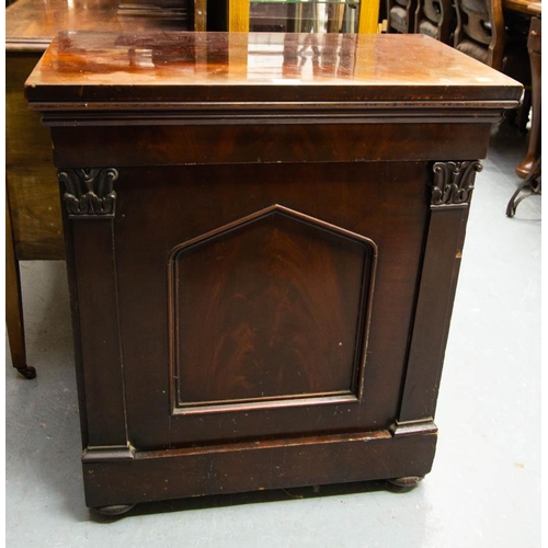 506 - WILLIAM IV MAHOGANY SIDE CABINET WITH WORM IN BASE 69 X 41 X 80H CM