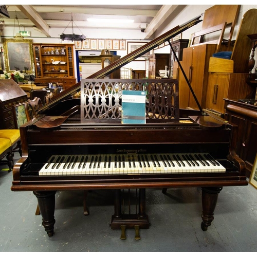 536 - ROSEWOOD GRAND PIANO JOHN BROADWOOD AF. 146 X 170CM LONG