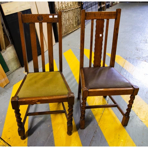 575 - 4 + 2 OAK FRAMED DINING CHAIRS