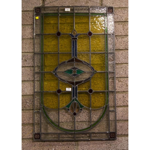 578 - STAINED GLASS PANEL - AF 62W X 103H CM