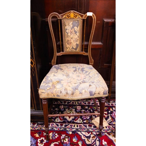 82 - PAIR OF INLAID EDWARDIAN OCCASIONAL CHAIRS