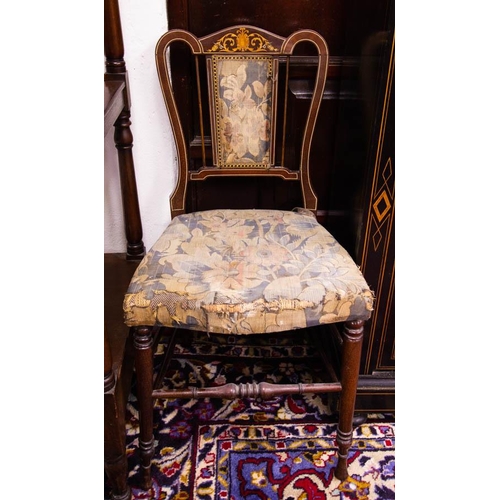 82 - PAIR OF INLAID EDWARDIAN OCCASIONAL CHAIRS