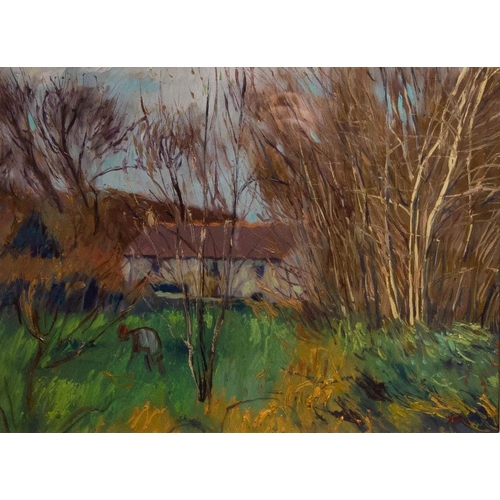 103 - TERRY COYLE. 
FARMHOUSE AT ISKAHEEN. 
OIL ON CANVAS. 
30 X 40CM SIGNED