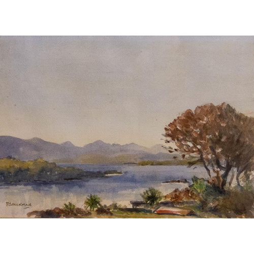 123 - Basil Spackman (1895-1971) 
MOUNTAIN & LAKE SCENE. 
WATERCOLOUR. 
SIGNED. 25 X 35CM