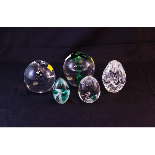 146 - 5 GLASS PAPER WEIGHTS