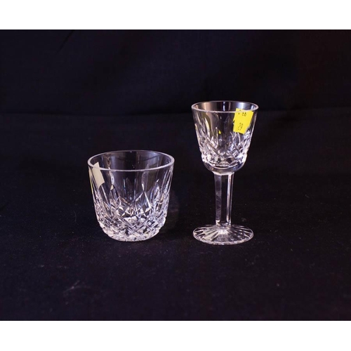 149 - 6 WATERFORD CRYSTAL LISMORE SHOT GLASSES + 4 LISMORE LIQUEUR