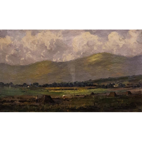 180 - William Keown McCaughan . 
MOUNTAIN SCENE. 
OIL ON BOARD. 18 X 32CM . 
SIGNED