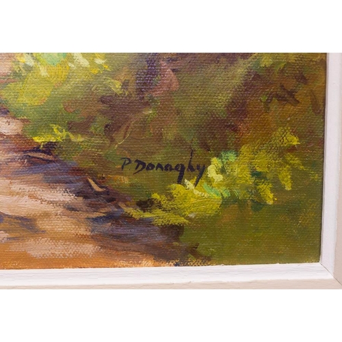 44 - PADDY DONAGHY. 
WOODLAND SCENE. 
OIL ON CANVAS. . 
40 x 50 CM . 
signed