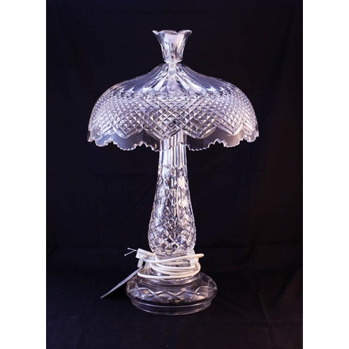 WATERFORD CRYSTAL MUSHROOM TABLE LAMP WITH BOX 58H X 35W CM