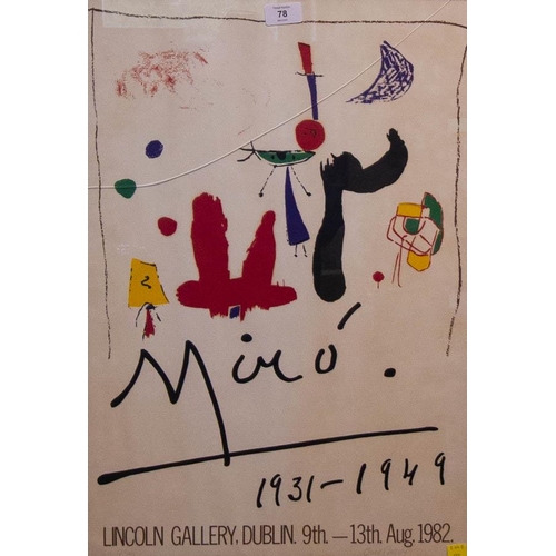 78 - LIMITED EDITION PRINT FROM THE MIRO EXHIBITION. LINCOLN GALLERY DUBLIN. 1982. SIGNED BY CONOR CASSID... 