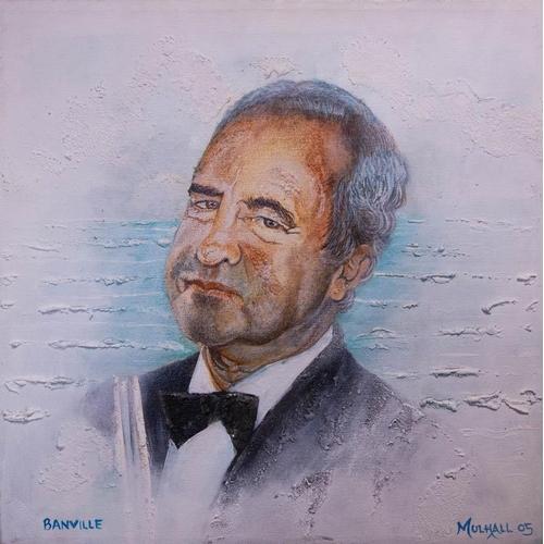 87 - WILLIAM MULHALL.
 PORTRAIT OF JOHN BANVILLE. 
OIL ON CANVAS. .40 X 40 CM
SIGNED & DATED '05