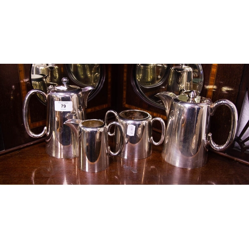 79 - 2 HOTELWARE COFFEE POTS, SUGAR BOWL + MILK JUG