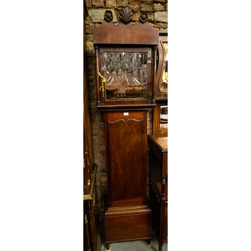 91 - VICTORIAN MAHOGANY GRANDFATHER CASE. 48W X 23CM DEEP X 203CM HIGH