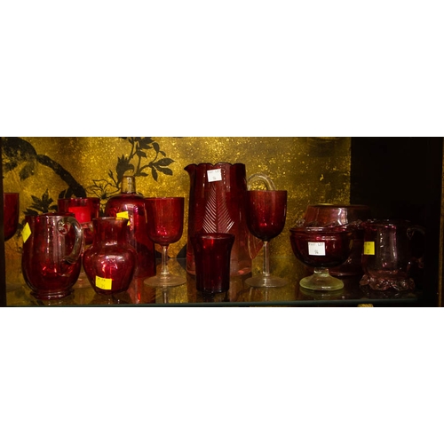 94 - COLLECTION OF MISC RUBY GLASS