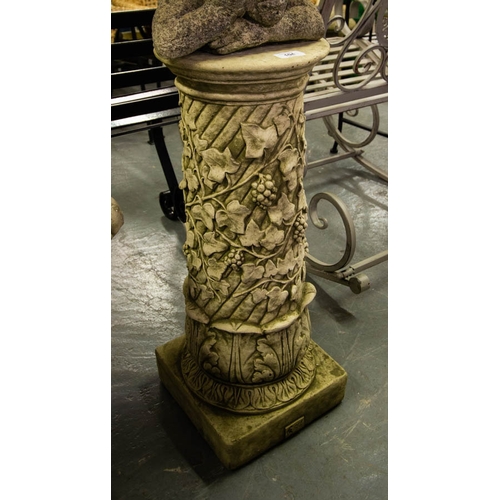 104 - STONE WARE IVY VINE PEDESTAL 66H CM