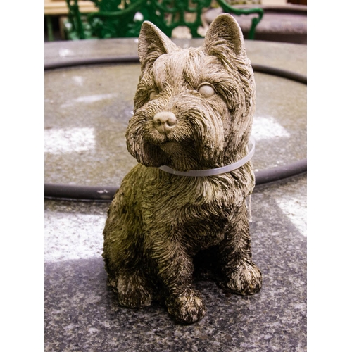 144 - CONCRETE WESTIE TERRIER STATUE 23H CM