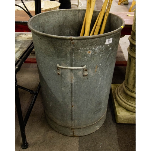 369 - GALVANISED PLANTER 58H X 45W CM