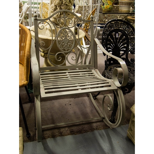 414 - METAL GARDEN ROCKING CHAIR 62W X 80D X 90H CM