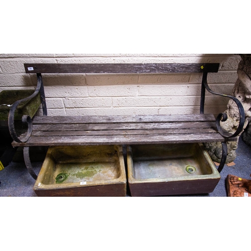 METAL FRAMED GARDEN SEAT AF. 145CM LONG
