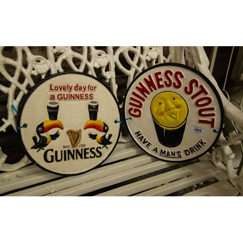 485 - 2 CAST IRON SIGNS . GUINNESS