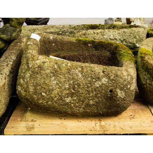 67 - ANTIQUE ANTIQUE GRANITE TROUGH 60 X 55 X 40H CM