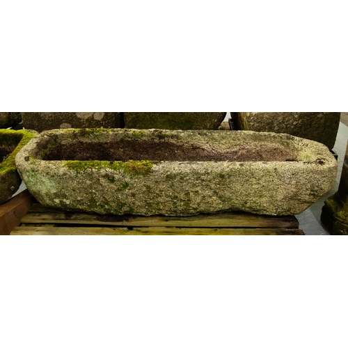 69 - ANTIQUE RECTANGULAR GRANITE TROUGH 140L X 46D X 28H CM