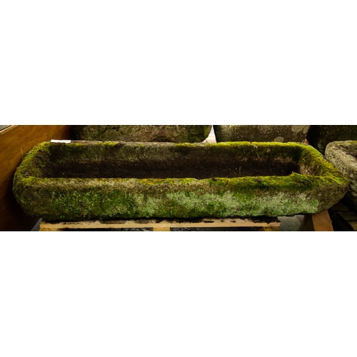 70 - ANTIQUE RECTANGULAR GRANITE TROUGH 150L X 50D X 27H CM