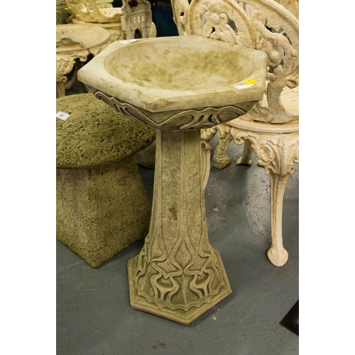 84 - ART NOUVEAU STYLE BIRDBATH 40W X 60H CM