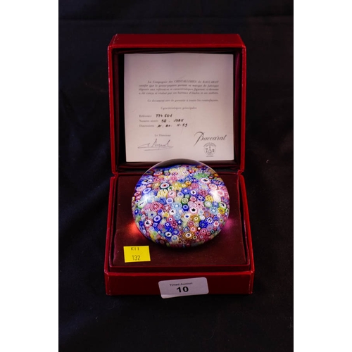 10 - BACCARAT MILLEFIORI ZODIAC PAPERWEIGHT 1985 WITH CERT