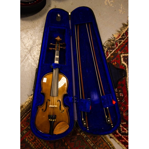 133 - 1/4 STUDENT VIOLIN, BOW + CASE