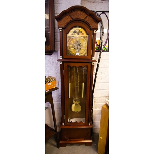 137 - MODERN BRASS FACE GRANDFATHER CLOCK