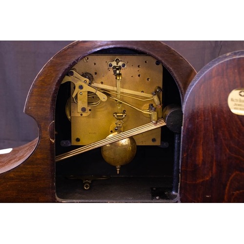 160 - INLAID MAHOGANY EDWARDIAN MANTLE CLOCK