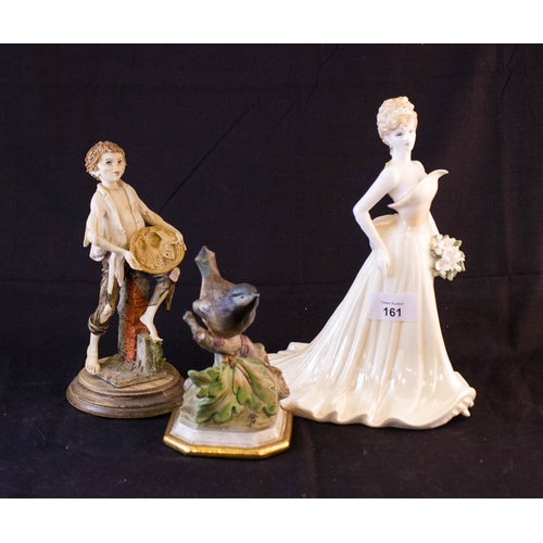 161 - COALPORT FLORENCE FIGURE 25H CM + 2 FIGURES