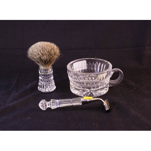 185 - WATERFORD CRYSTAL 3 PIECE SHAVING SET