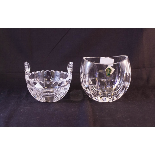 191 - WATERFORD CRYSTAL SWEET DISH + VASE