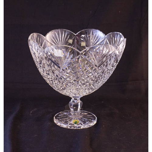 192 - WATERFORD CRYSTAL MASTERCUTTER SCALLOP TOP FOOTED BOWL 24W X 22H CM