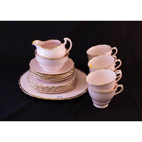 219 - 21 PIECE PINK VOGUE TEA SET