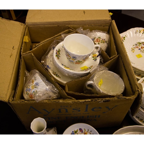 227 - AYNSLEY 21 PIECE TEA SET + PART DINNER SERVICE