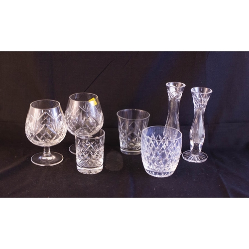 230 - 3 DECANTERS + MISC GLASS