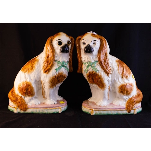 232 - PAIR OF STAFFORDSHIRE DOGS + 2 DOGS - AS FOUND