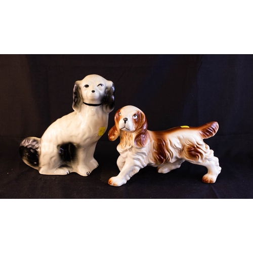 232 - PAIR OF STAFFORDSHIRE DOGS + 2 DOGS - AS FOUND