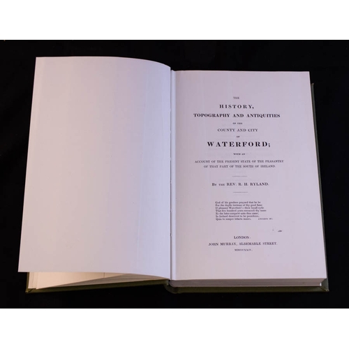 272 - THE HISTORY OF TOPOGRAPHY + ANTIQUITIES OF COUNTY AND CITY OF WATERFORD BY RYLAND WELLBROOK PRESS + ... 